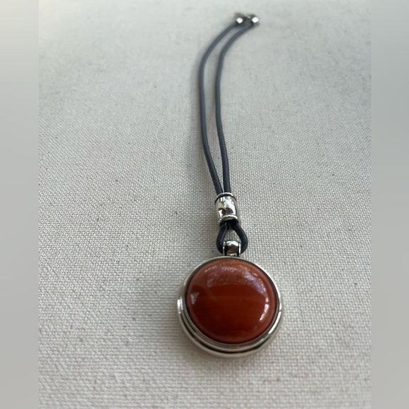 Ralph Lauren Round Pendant Necklace with Red Stone - Picture 4 of 5